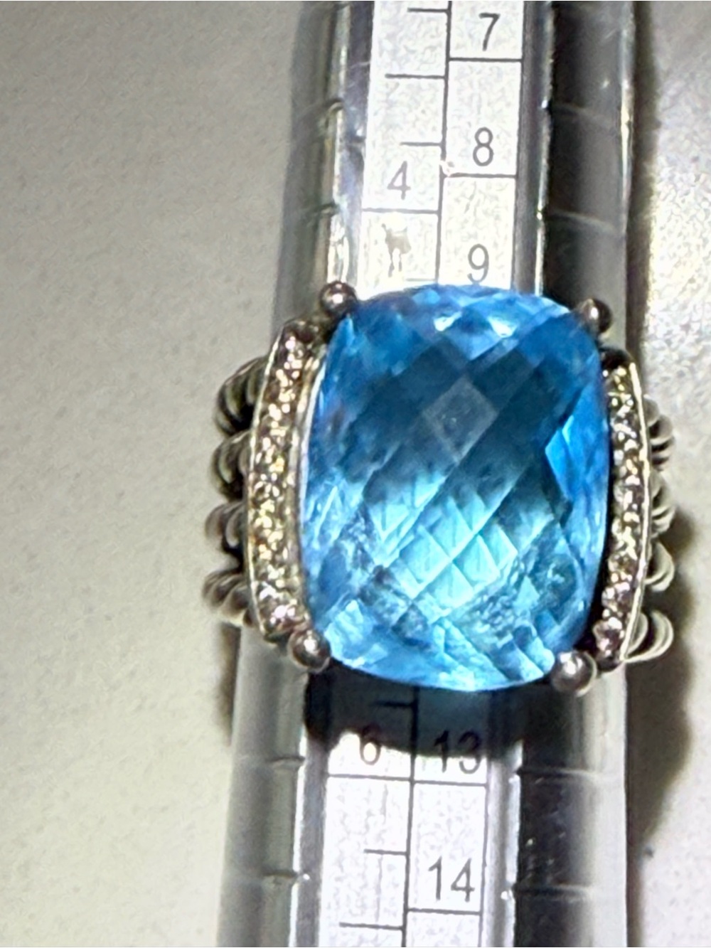 David Yurman Wheaton Blue Topaz Ring 5 1/2 - Picture 16 of 16